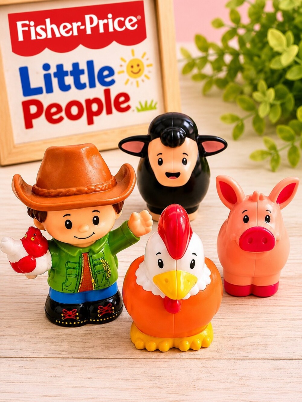 Fisher Price Little People Farm Animals & Farmer Bundle Pig Sheep Chicken Toys